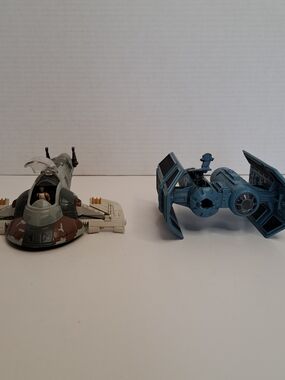 1996 Galoob Star Wars Micro Machines Action Fleet SLAVE 1 & Tie Bomber Lot of 2